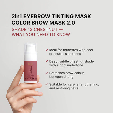 COLOR BROW MASK 2.0: 2-in-1 Toning Eyebrow Mask, 13 CHESTNUT