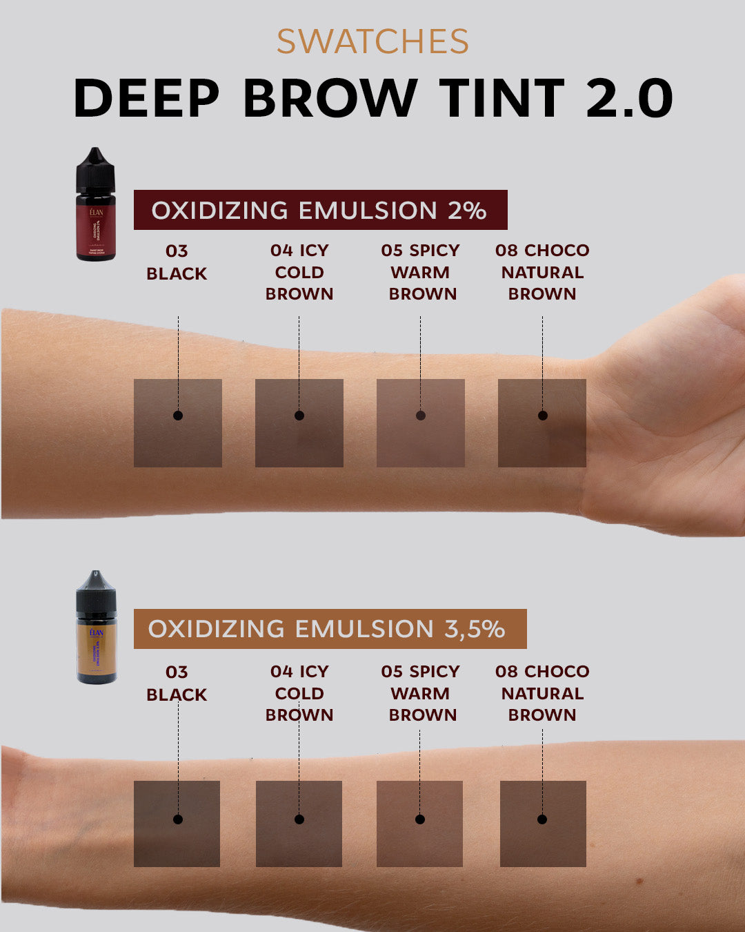 Фарба для брів Deep Brow Tint 2.0 08 CHOCO natural brown 20 мл